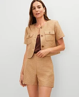 Ann Taylor Metallic Tweed Jacket Karat Gold Women's