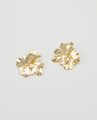 Ann Taylor Metal Flower Earrings Goldtone Women's