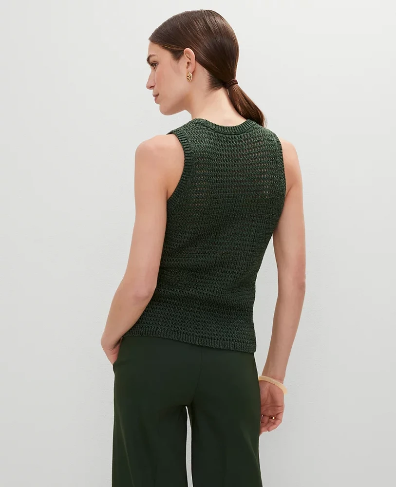 Ann Taylor Open Stitch Sweater Shell Top Women's