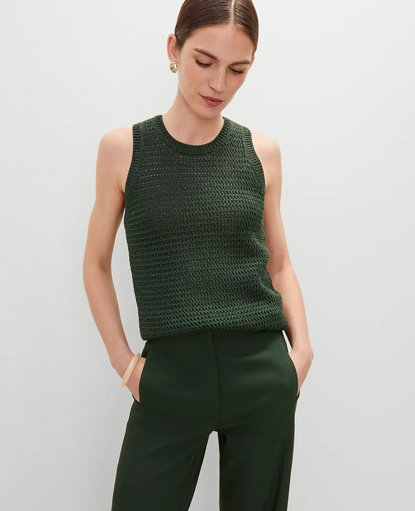 Ann Taylor Open Stitch Sweater Shell Top Women's