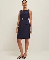 Ann Taylor Petite Belted Square Neck Pocket Dress Women's