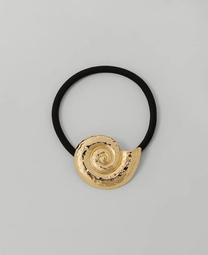 Ann Taylor Hammered Shell Hair Tie Set Goldtone Women's