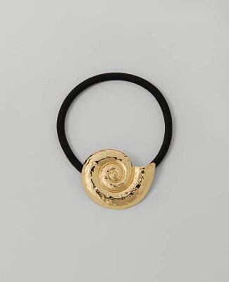 Ann Taylor Hammered Shell Hair Tie Set Goldtone Women's
