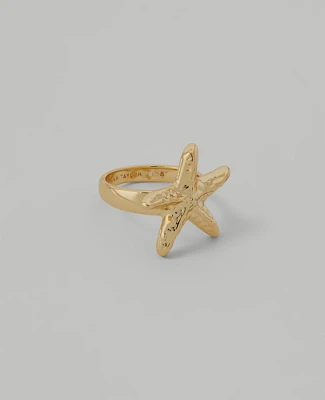 Ann Taylor Metal Starfish Ring Goldtone Women's