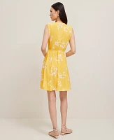 Ann Taylor Floral Belted Flare Dress Size 2 Mimosa Women's