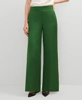 Ann Taylor The Tall Palazzo Pant in Linen Blend Size Medium Leafy Green Women's