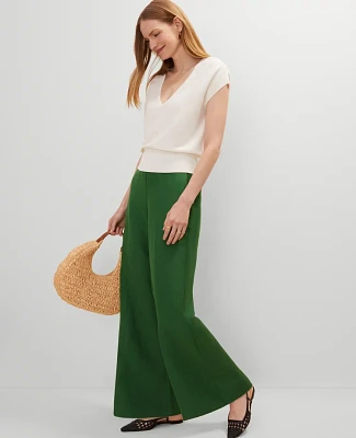 Ann Taylor The Tall Palazzo Pant in Linen Blend Size Medium Leafy Green Women's