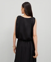 Ann Taylor Petite Bubble Hem Tank Top Black Women's