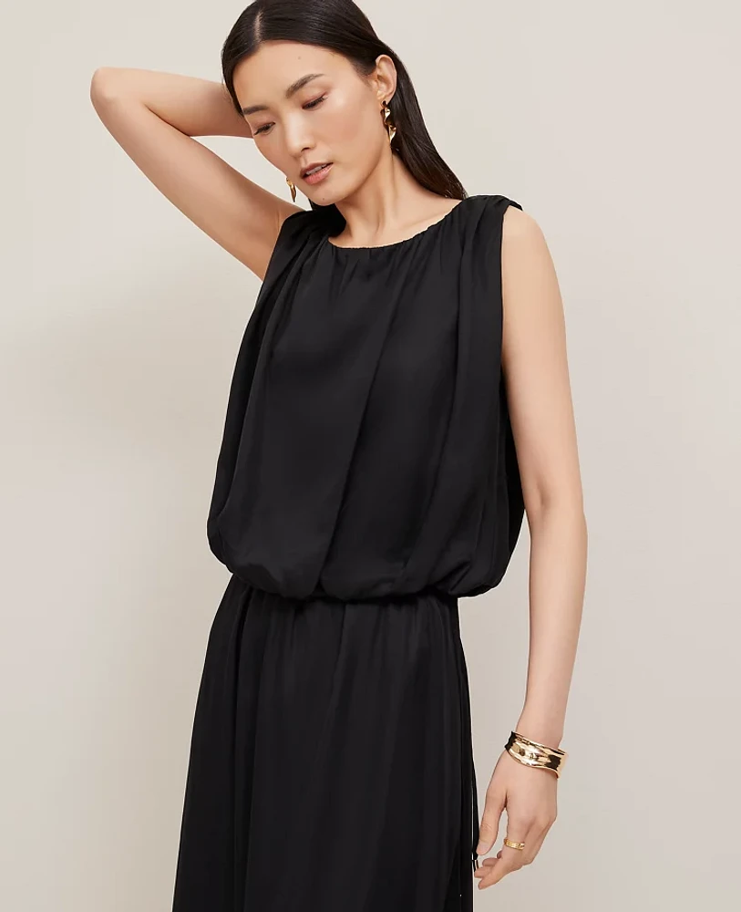 Ann Taylor Petite Bubble Hem Tank Top Black Women's
