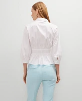Ann Taylor Petite Collared Blouse White Women's