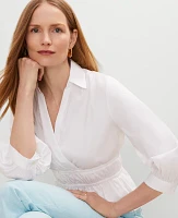 Ann Taylor Petite Collared Blouse White Women's