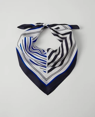 Ann Taylor Striped Silk Little Scarf Winter White Women's