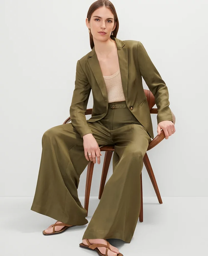 Ann Taylor The Hutton Blazer Size 8 Moss Green Women's