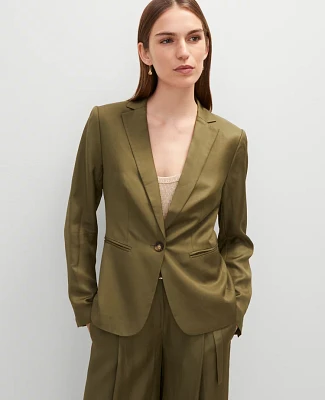 Ann Taylor The Hutton Blazer Size 10 Moss Green Women's
