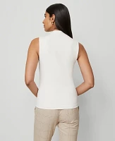 Ann Taylor Sleeveless V-Neck Top Winter White Women's