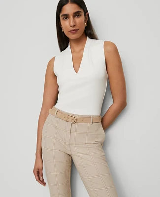 Ann Taylor Sleeveless V-Neck Top Winter White Women's
