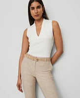 Ann Taylor Sleeveless V-Neck Top Winter White Women's