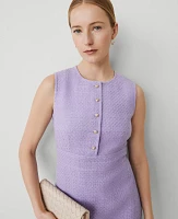 Ann Taylor Tweed Button Shift Dress Size 8 Radiant Amethyst Women's