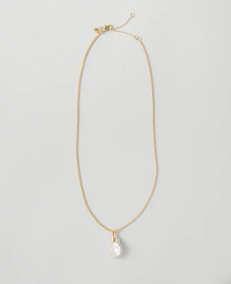Ann Taylor Freshwater Pearl Pendant Necklace Goldtone Women's