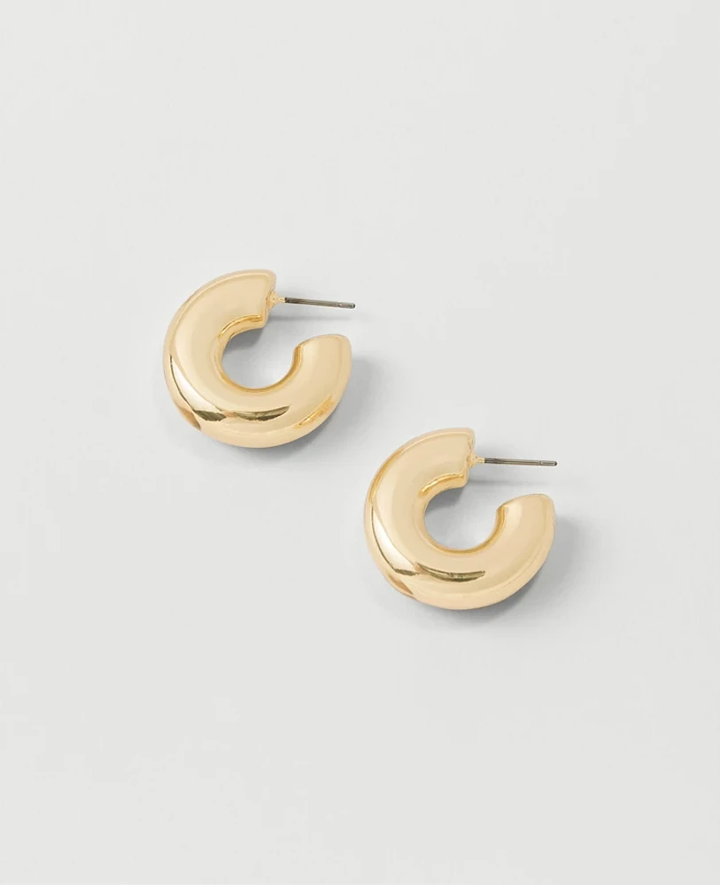 Ann Taylor Chunky Hoop Earrings Goldtone Women's
