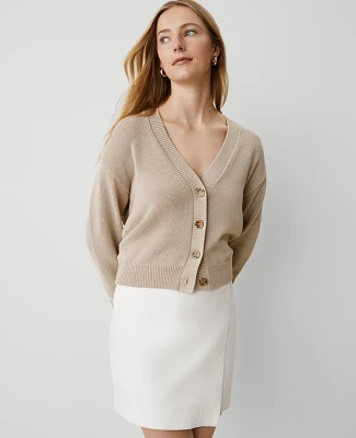 Ann Taylor Weekend Collection Wedge Cardigan Toasted Oat Women's