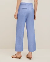 Ann Taylor The Sailor Grace Straight Pant Linen Blend Blue Grotto Women's