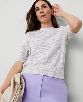 Ann Taylor Petite Textured Wedge Sweater Pink/Blue Combo Women's