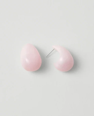 Ann Taylor Stone Teardrop Hoop Earrings Pink Peony Women's