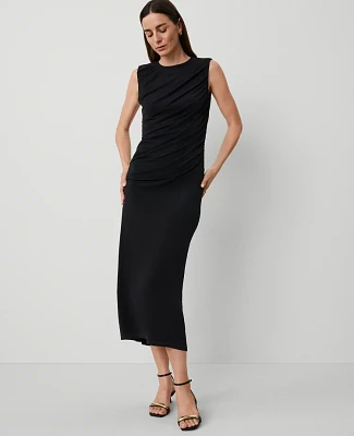 Ann Taylor Petite Knit Midi Sheath Dress Black Women's