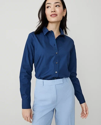 Ann Taylor Petite Relaxed Perfect Shirt Size 2XS Calm Shores Women's