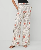 Ann Taylor The Petite Trouser Pant in Floral Size 14 Winter White Women's