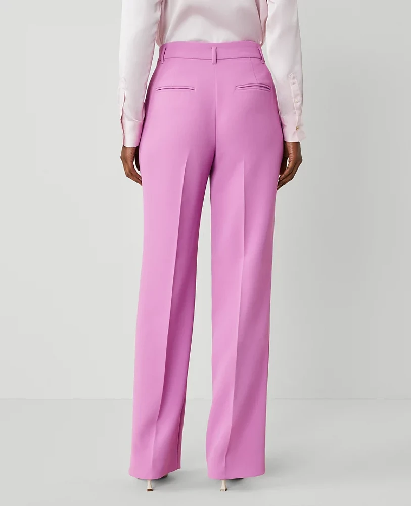 Ann Taylor The Side-Zip Straight Pant Fluid Crepe — Curvy Fit Orchid Glow Women's
