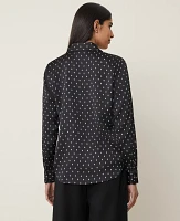 Ann Taylor Petite Dotted Essential Shirt Size 2XS Black Women's