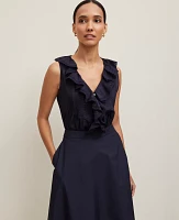 Ann Taylor Pintucked Ruffle Sleeveless Top Women's