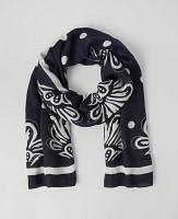 Ann Taylor Floral Scarf Night Sky Women's