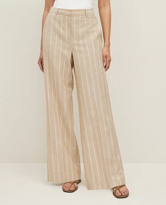 Ann Taylor The Wide-Leg Pant in Striped — Curvy Fit Size 2 Sandstorm Women's