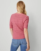 Ann Taylor Weekend Collection Scalloped Henley Sweater Women's