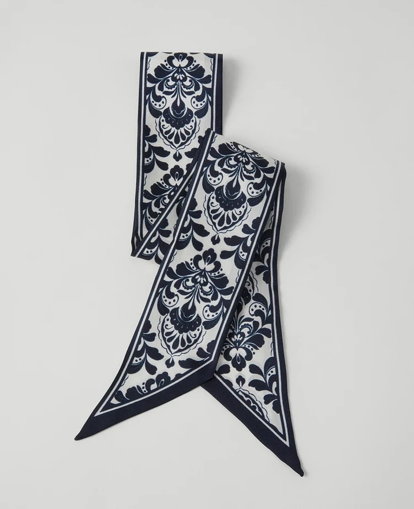 Ann Taylor Skinny Silk Scarf Night Sky Women's