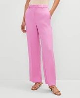 Ann Taylor The Petite Straight Trouser Pant Twill Pink Orchid Women's