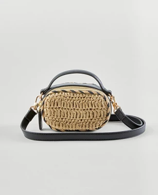 Ann Taylor Weekend Collection Raffia Mini Crossbody Bag Women's