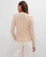 Ann Taylor Scalloped V-Neck Cardigan Women's