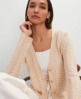 Ann Taylor Scalloped V-Neck Cardigan Women's