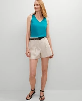 Ann Taylor V-Neck Shell Top Aegean Teal Women's