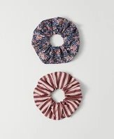 Ann Taylor Weekend Collection Floral Scrunchie Set Winter White Women's