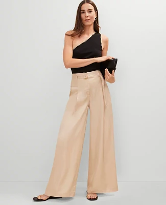 Ann Taylor The Petite Statement Wide-Leg Pant Size 14 Sands Edge Women's