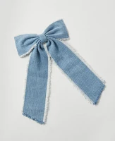 Ann Taylor Weekend Collection Denim Bow Barrette Soft Denim Blue Women's