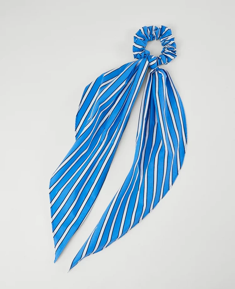 Ann Taylor Striped Silk Scrunchie Night Sky Women's