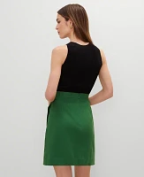 Ann Taylor Petite Linen Blend Sarong Wrap Skirt Size 12 Leafy Green Women's