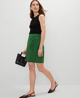 Ann Taylor Petite Linen Blend Sarong Wrap Skirt Size 12 Leafy Green Women's