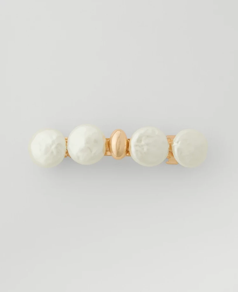 Ann Taylor Metal Disc Barrette Ivory Women's